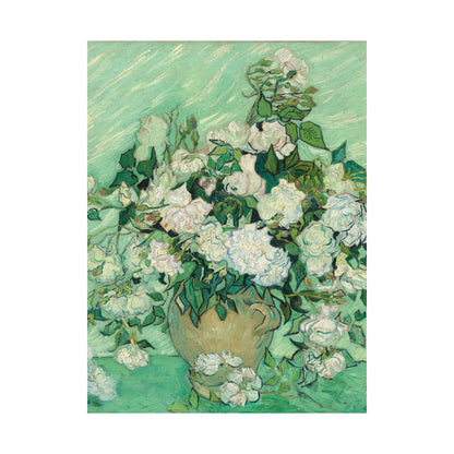 White Roses Painting - Fine Art Prints - Vintage Painting Prints - Elegant Floral - Matte Vertical Poster - White Roses Art Print
