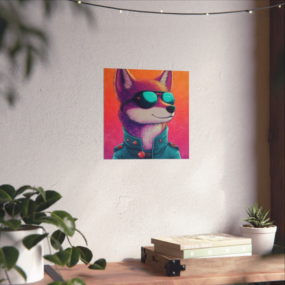 Fetching Fox - Whimsical Animals Art Poster Series - Trendy Wall Art - Vibrant Art Prints - Funny Animal Portrait Style Posters
