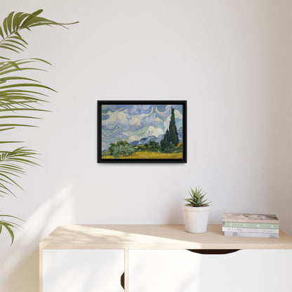 Van Gogh - Wheat Field with Cypresses - Museum Collection - Framed Canvas Print