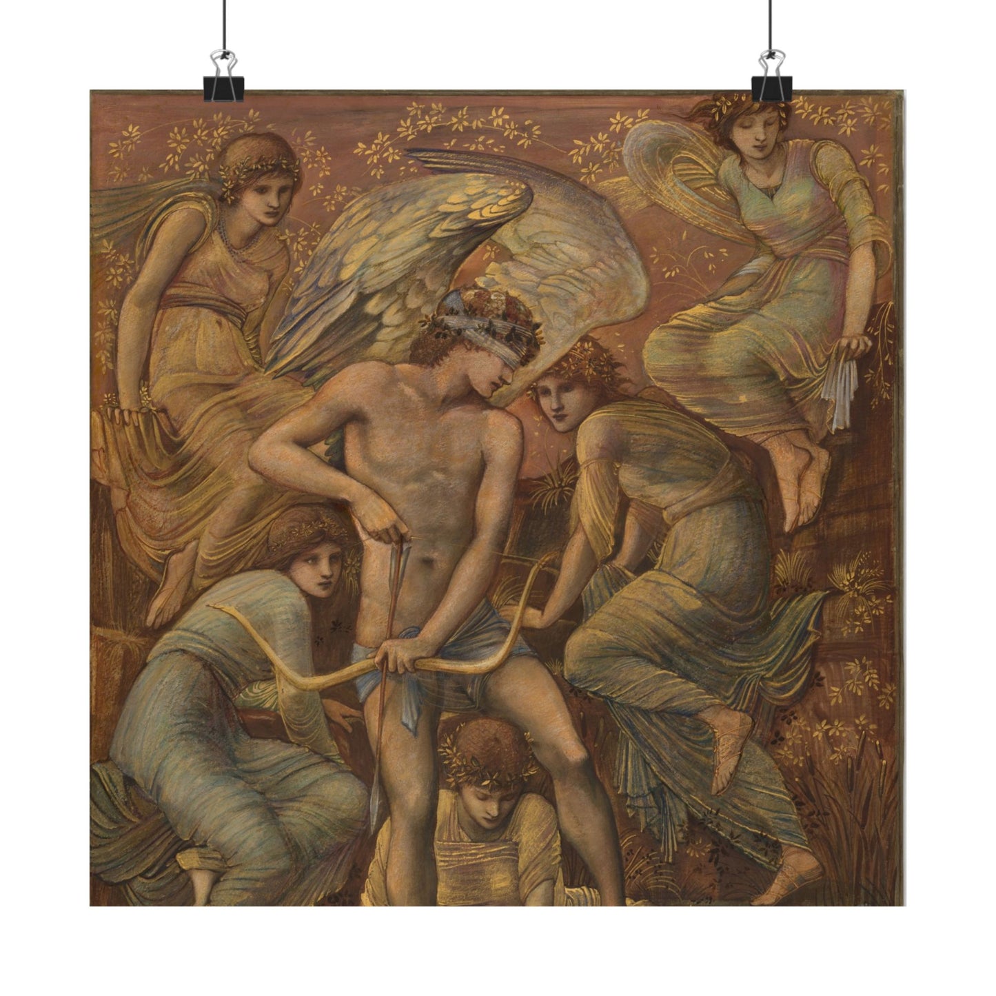 Cupid's Hunting Fields - 1924 - Vintage Fine Art Print - Classic Matte Vertical Poster - Ethereal - Angelic Artwork