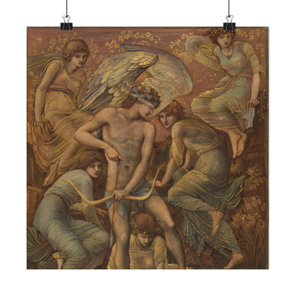 Cupid's Hunting Fields - 1924 - Vintage Fine Art Print - Classic Matte Vertical Poster - Ethereal - Angelic Artwork