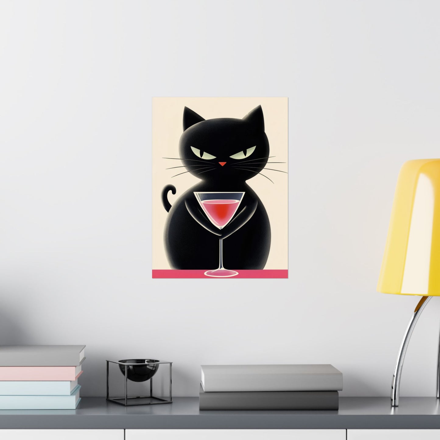 Yes, I'm Judging You - Cat Café Series - Black Cat Poster - Stylish Wall Art for Cat Lovers