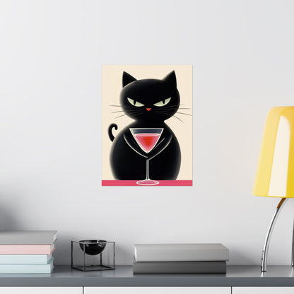 Yes, I'm Judging You - Cat Café Series - Black Cat Poster - Stylish Wall Art for Cat Lovers