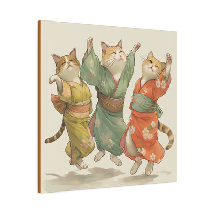 Cheery Cats Prancing - Wall Art Canvas - Home Décor
