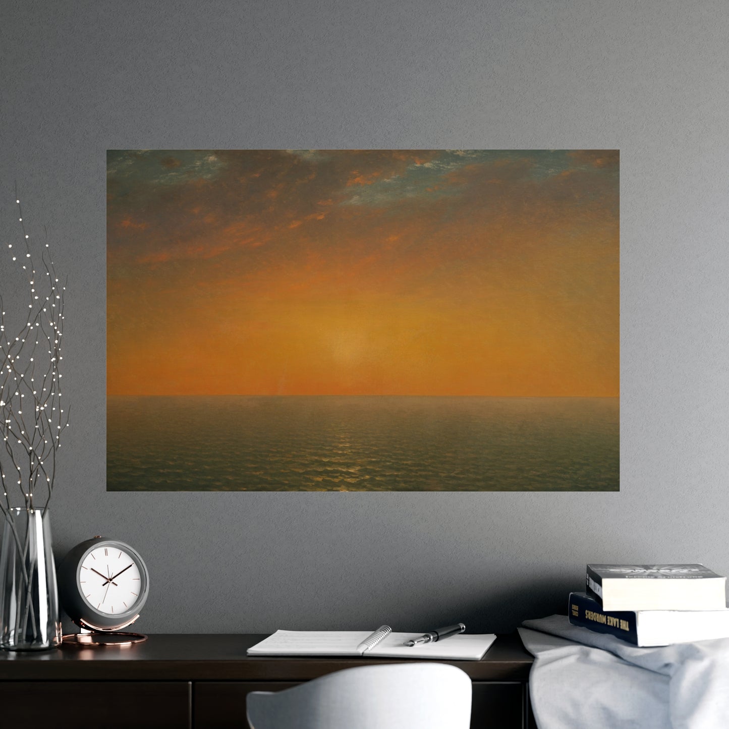 John Frederick Kensett : Sunset on the Sea (1872) - Museum Collection - Fine Art Print