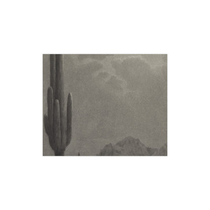 New Moon and Evening Star over Cactus- Celestial Fine Art Poster