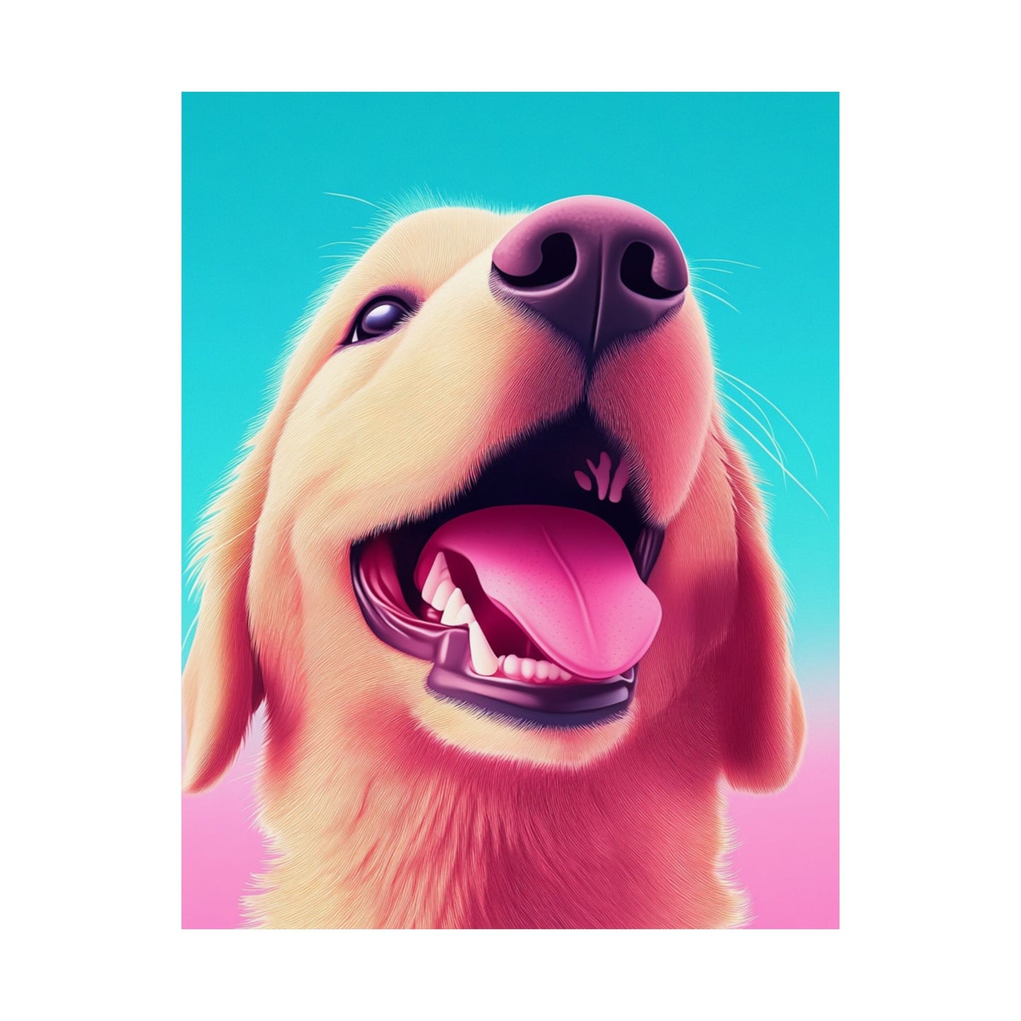 Good Boy - Golden Retriever - Whimsical Animals Series - Matte Vertical Poster - Perfect for Dog Lovers