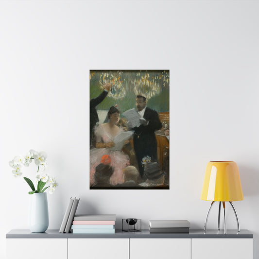 Elegant Opera Scene - Orchestra Fine Art Print - Matte Vertical Poster - Vintage Artwork for Music Lovers