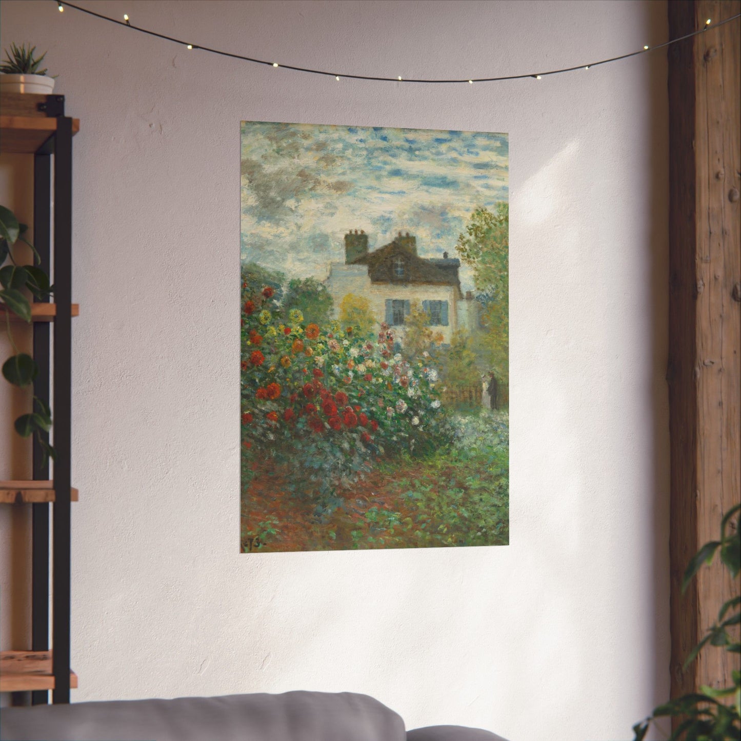 Monet - Artist's Garden at Argenteuil Fine Art Print