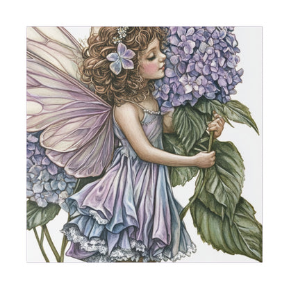 Purple Hydrangea - Flowers & Fairies Collection - Fine Art Print on Canvas