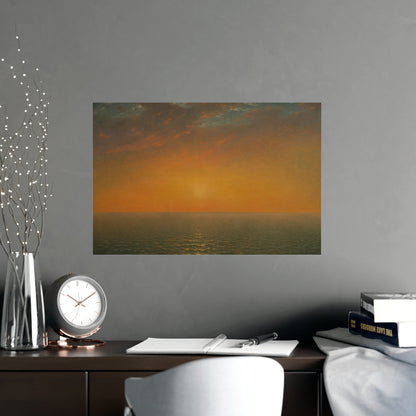 John Frederick Kensett : Sunset on the Sea (1872) - Museum Collection - Fine Art Print
