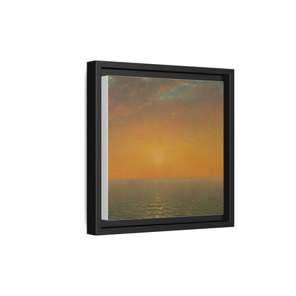 John Frederick Kensett : Sunset on the Sea (1872) - Museum Collection - Framed Canvas Print