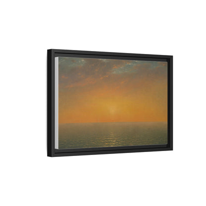 John Frederick Kensett : Sunset on the Sea (1872) - Museum Collection - Framed Canvas Print