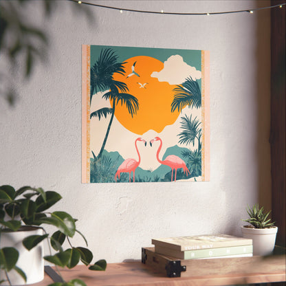 Welcome to Miami - Tropical Flamingo Poster - Boho Wall Art - Bohemian Art Prints - Home Décor