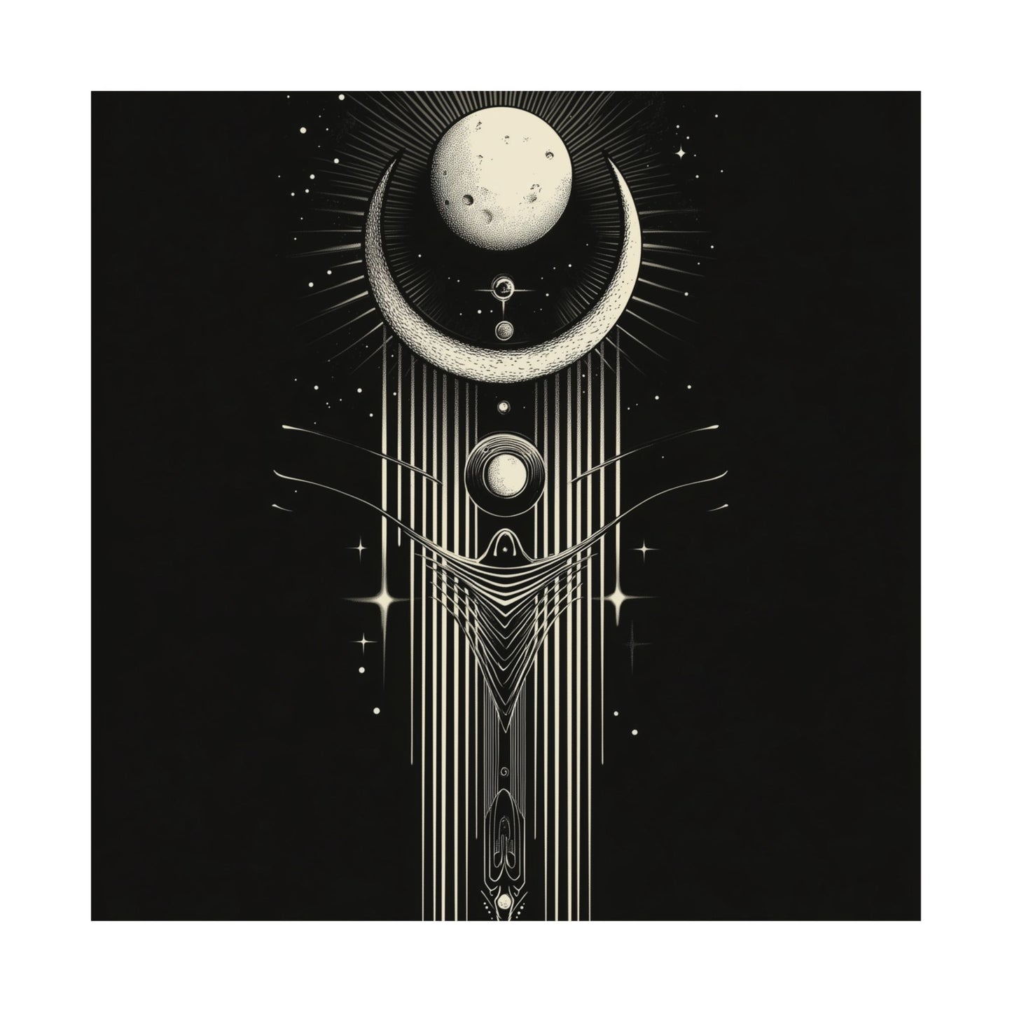 Guided by the Moon - Fine Art Print - Cosmic Poster - Celestial Wall Art - Astronomy Lovers - Space - Ethereal