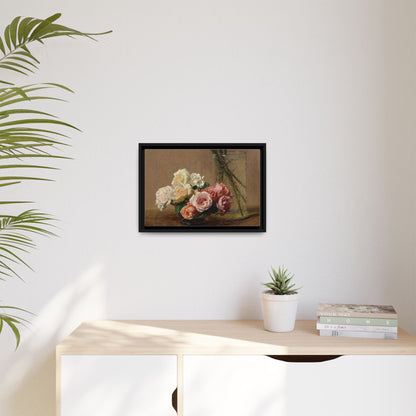 Henri Fantin-Latour : Roses and Lilies (1888) - Giclee Fine Art Print - Museum Collection Framed Canvas Print