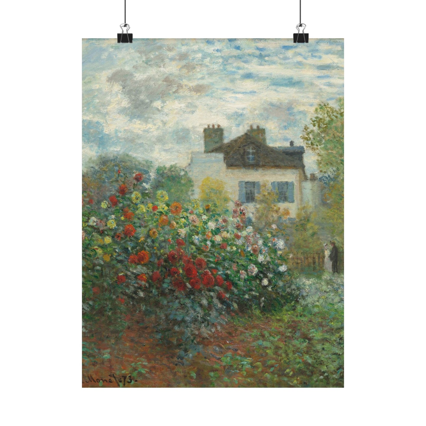 Monet - Artist's Garden at Argenteuil Fine Art Print