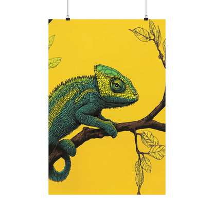 I am not Amused - The Candid Chameleon - Whimsical Animals - Fine Art Print - Vertical Poster - Bohemian Wall Art