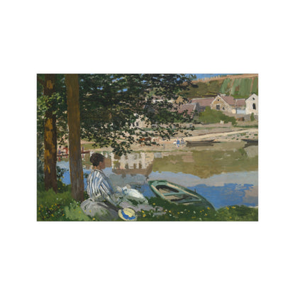 On the Bank of the Seine at Bennecourt - Monet Fine Art Poster