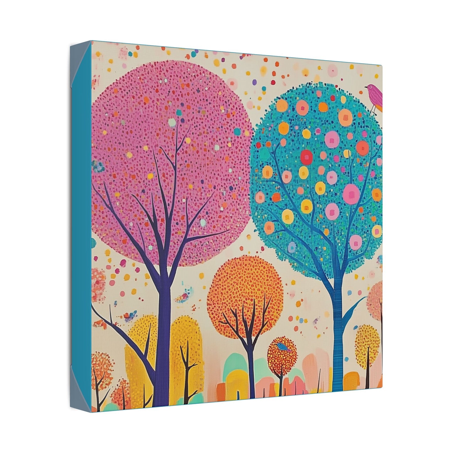 Happy Polka Dot Trees - Delight in Nature Series - Fine Art Print on Canvas