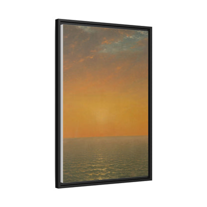 John Frederick Kensett : Sunset on the Sea (1872) - Museum Collection - Framed Canvas Print