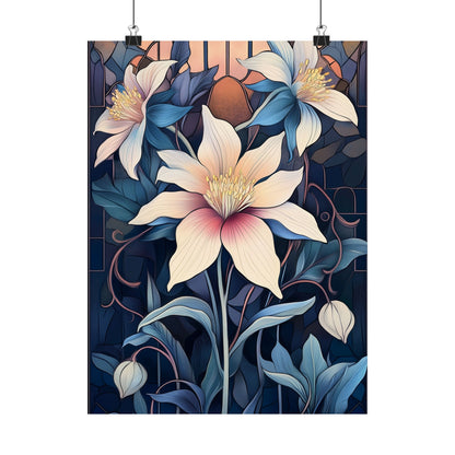 Sunlit Blossoms Fine Art Print - Floral Matte Vertical Posters - Elegant Home Décor