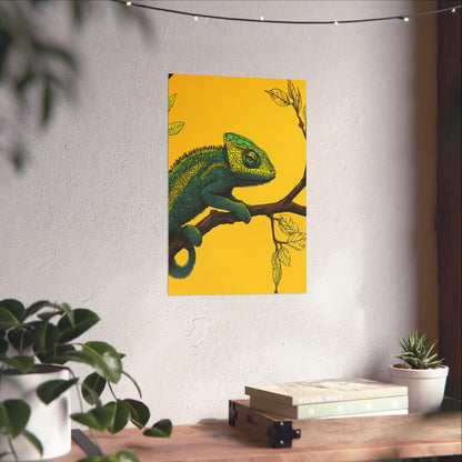 I am not Amused - The Candid Chameleon - Whimsical Animals - Fine Art Print - Vertical Poster - Bohemian Wall Art