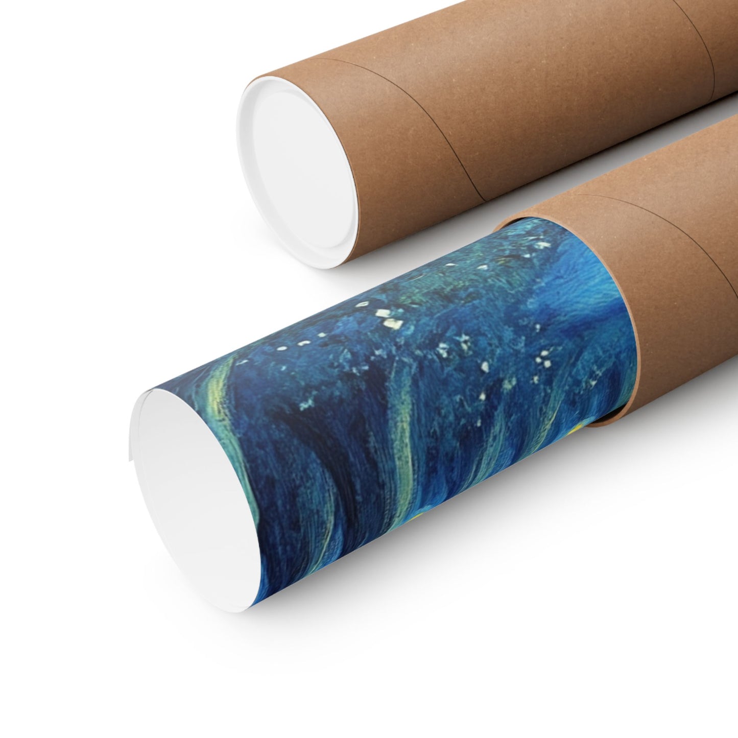 Dreamy Night - Fireflies in the Forest - Fine Art Painting - Print - Matte Vertical Poster - Magical Blue Aesthetic Wall Art