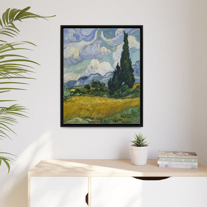 Van Gogh - Wheat Field with Cypresses - Museum Collection - Framed Canvas Print