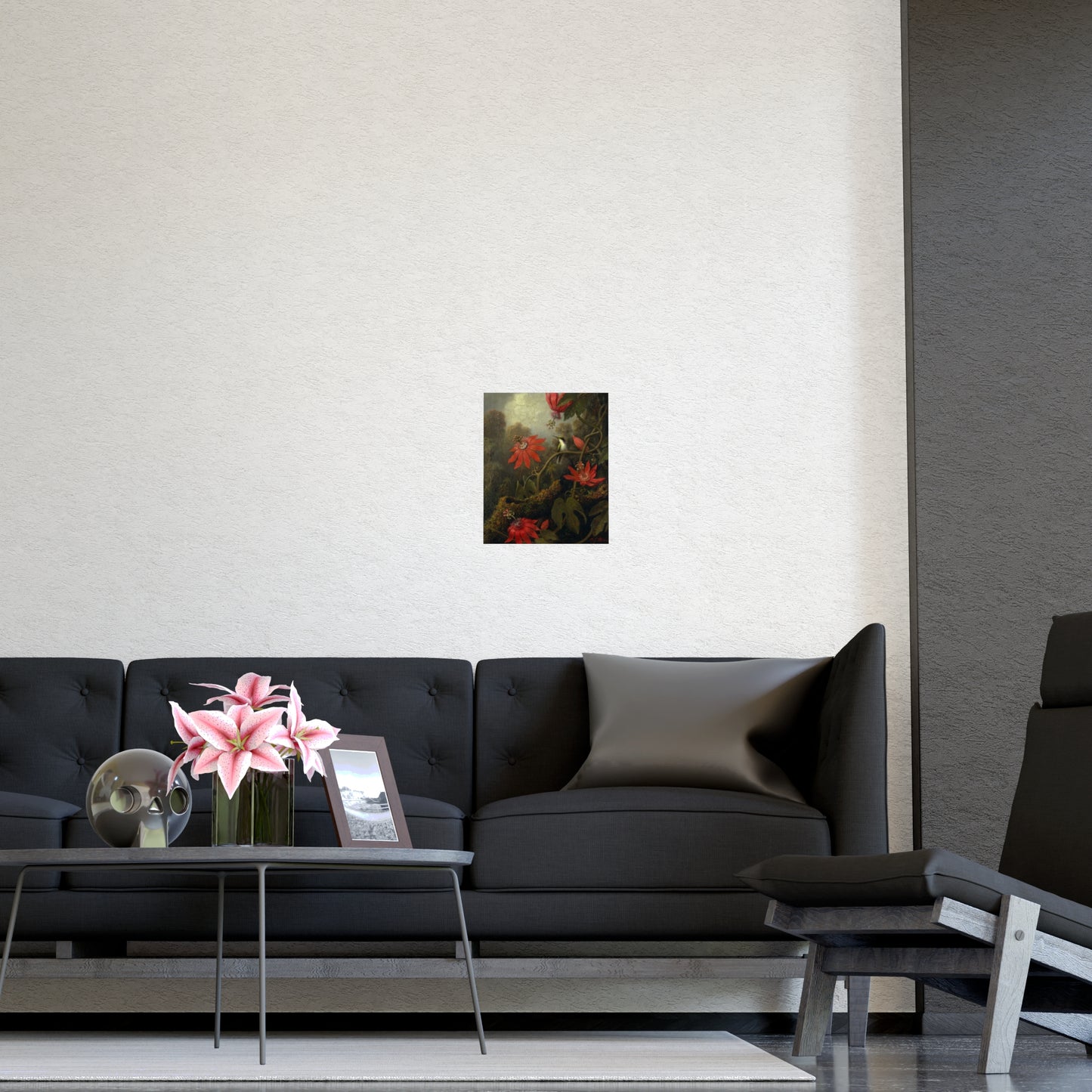Hummingbird in Lush Tropical Landscape - Museum Collection - Fine Art Poster