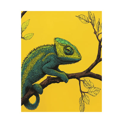 I am not Amused - The Candid Chameleon - Whimsical Animals - Fine Art Print - Vertical Poster - Bohemian Wall Art