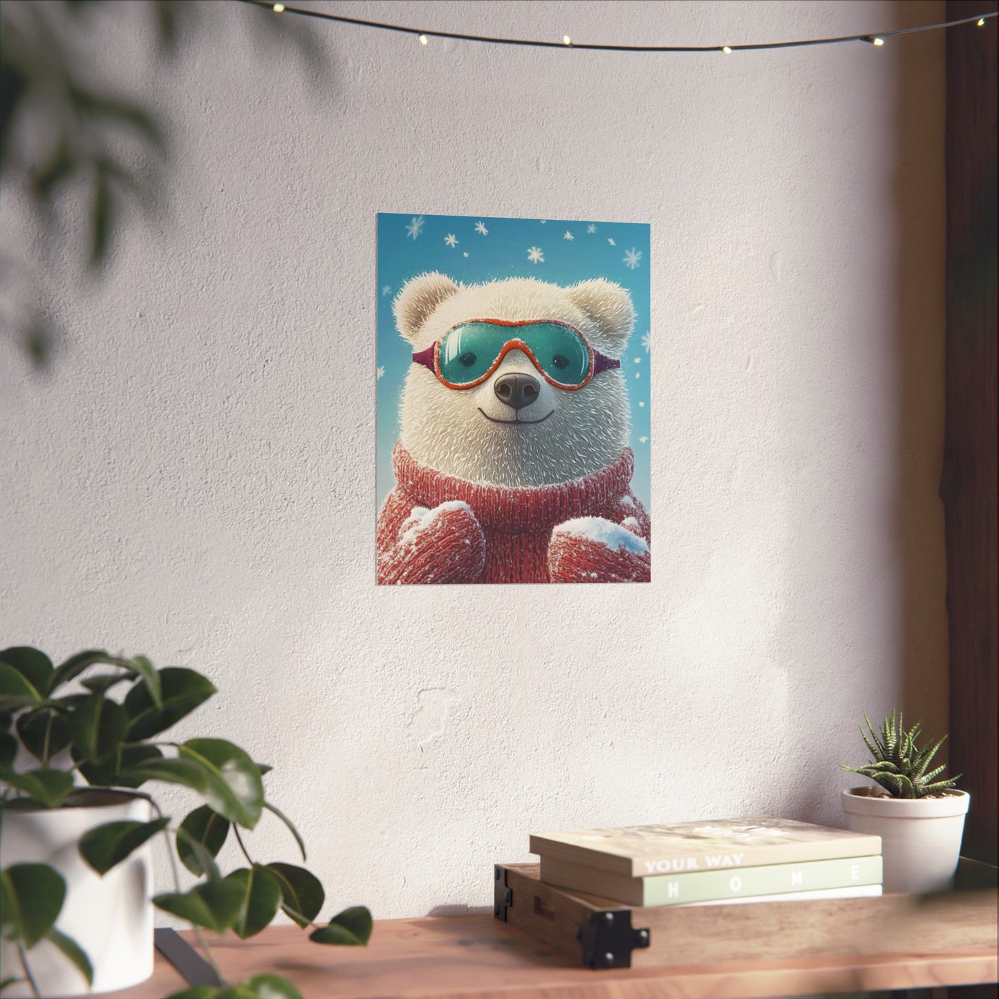Chill Polar Bear Winter Poster - Cozy & Joyful -  Wall Art & Home Décor