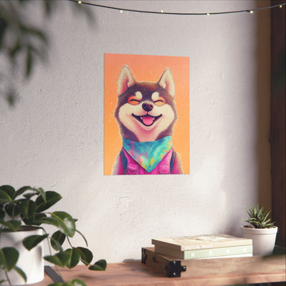 Shiba Inu So Happy - Matte Vertical Poster - Brighten Your Space with Joy - Love Dogs - Wall Art