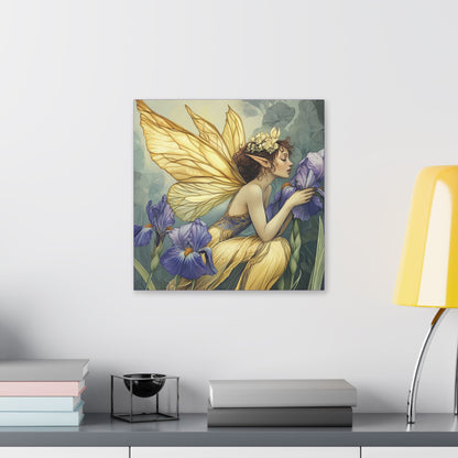 Iris You Were Here - Flowers & Fairies Collection - Fine Art Print on Canvas