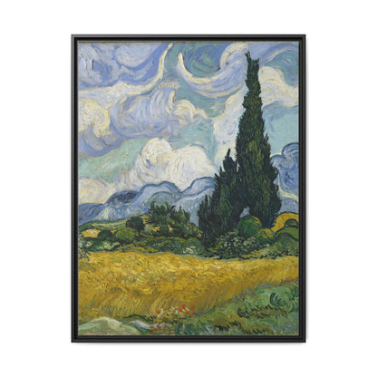 Van Gogh - Wheat Field with Cypresses - Museum Collection - Framed Canvas Print