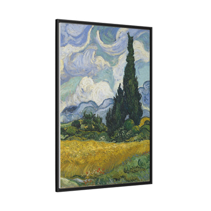 Van Gogh - Wheat Field with Cypresses - Museum Collection - Framed Canvas Print