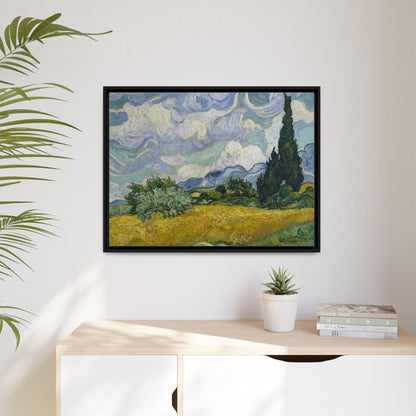 Van Gogh - Wheat Field with Cypresses - Museum Collection - Framed Canvas Print