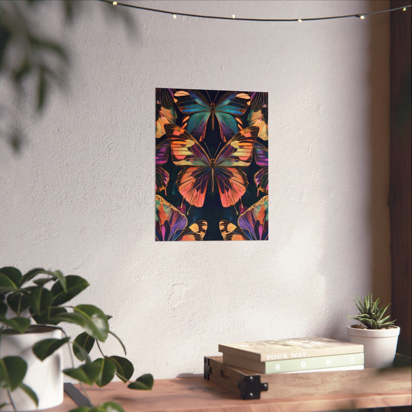 Vibrant Boho Butterflies Fine Art Pint - Matte Poster - Colorful Wall Art for Nature Lovers