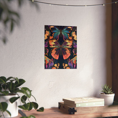 Vibrant Boho Butterflies Fine Art Pint - Matte Poster - Colorful Wall Art for Nature Lovers