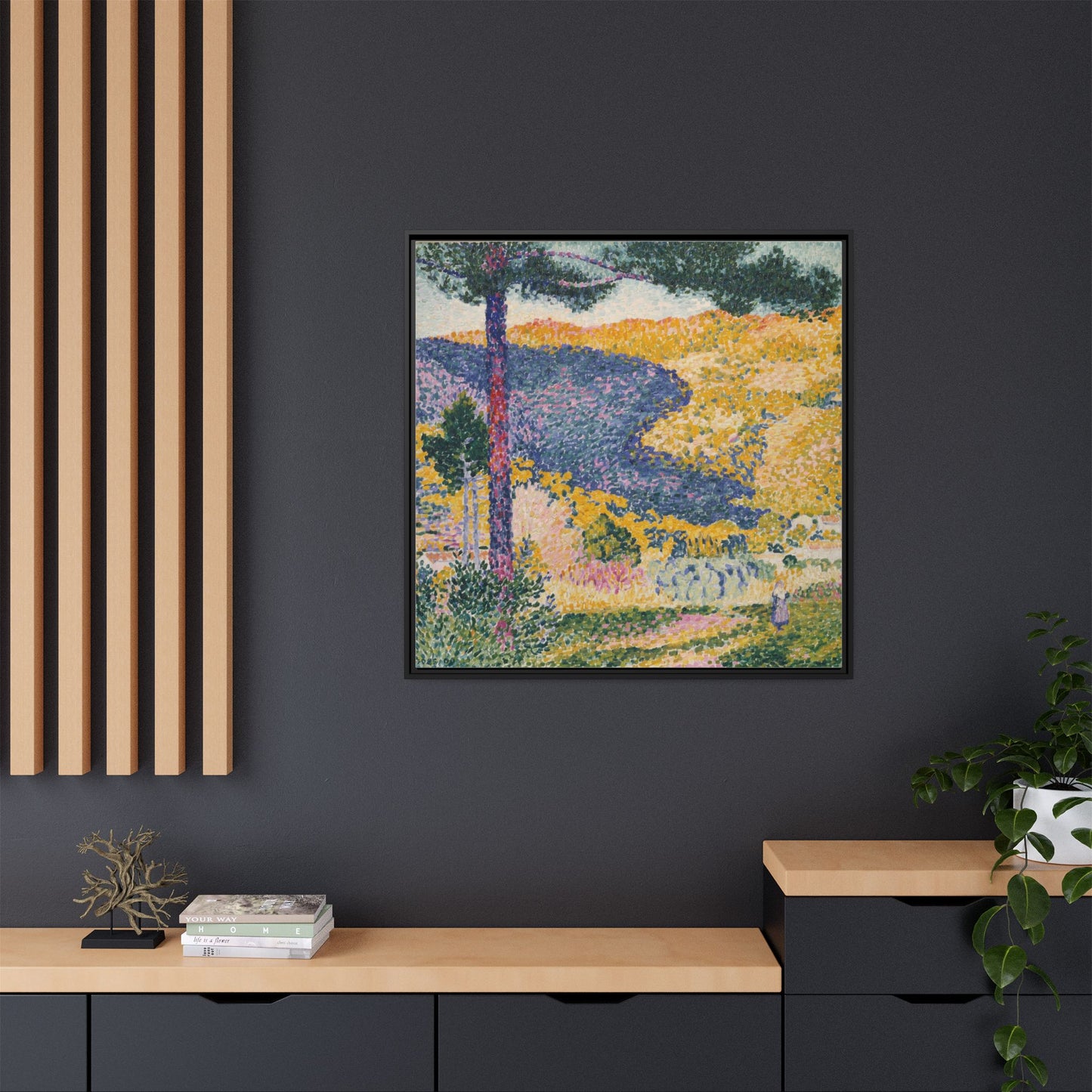 Valley with Fir Shade on the Mountain - Museum Collection - Framed Canvas Print