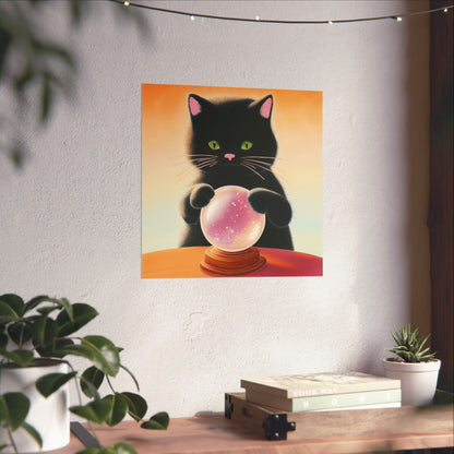 Fortune Telling Cat - Fine Art Print - Whimsical Animals - Posters - Art for Cat Lovers - Wall Art