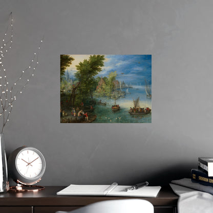 River Landscape Scene - Dutch Golden Age - Vintage Fine Art Print
