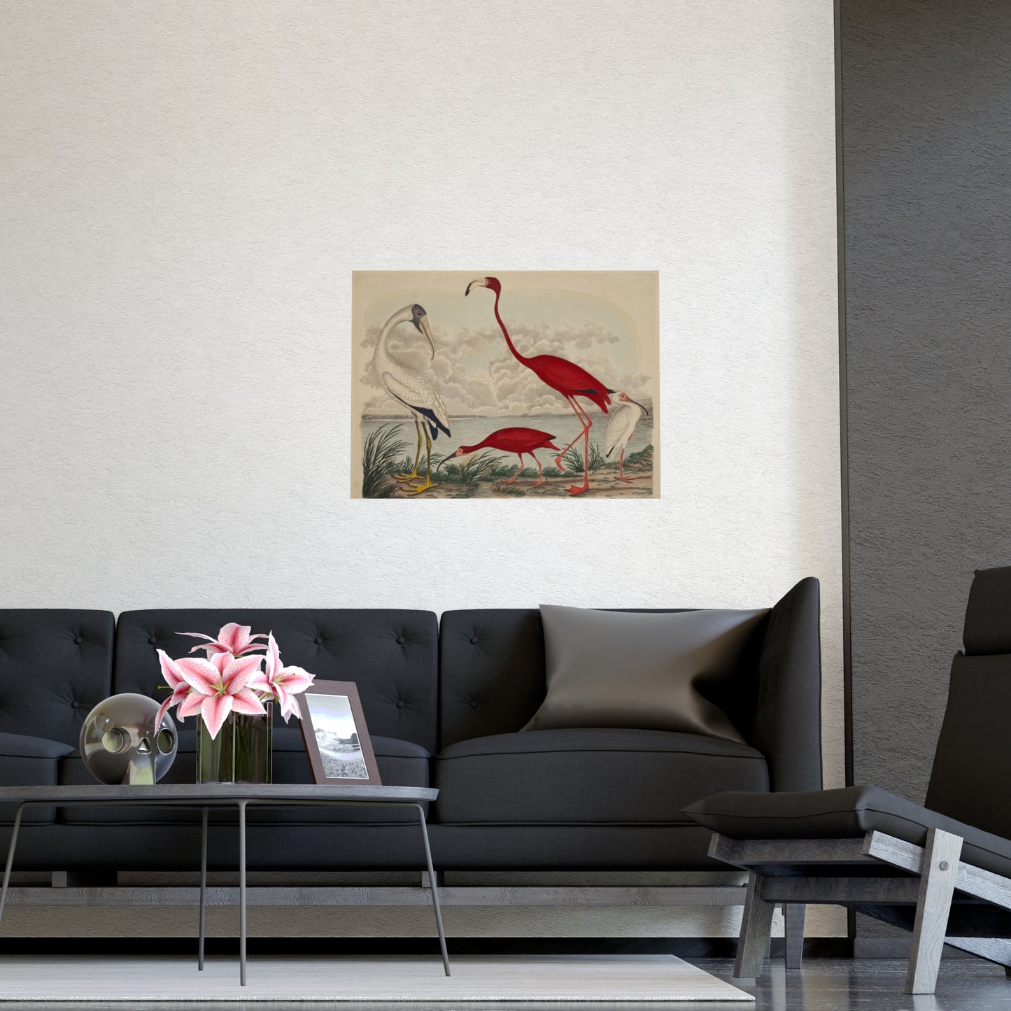 Scarlet Ibis and Flamingo - Vintage Bird Fine Art Poster