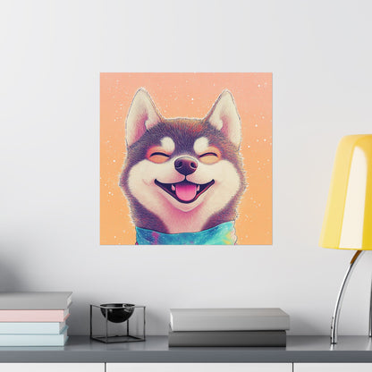 Shiba Inu So Happy - Matte Vertical Poster - Brighten Your Space with Joy - Love Dogs - Wall Art