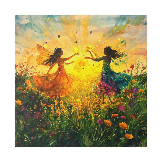 Waking the Sun - Fairies & Flowers Collection - Wall Art - on Canvas
