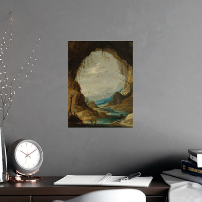 Vista from a Grotto - Romantic Cave Landscape Fine Art Poster