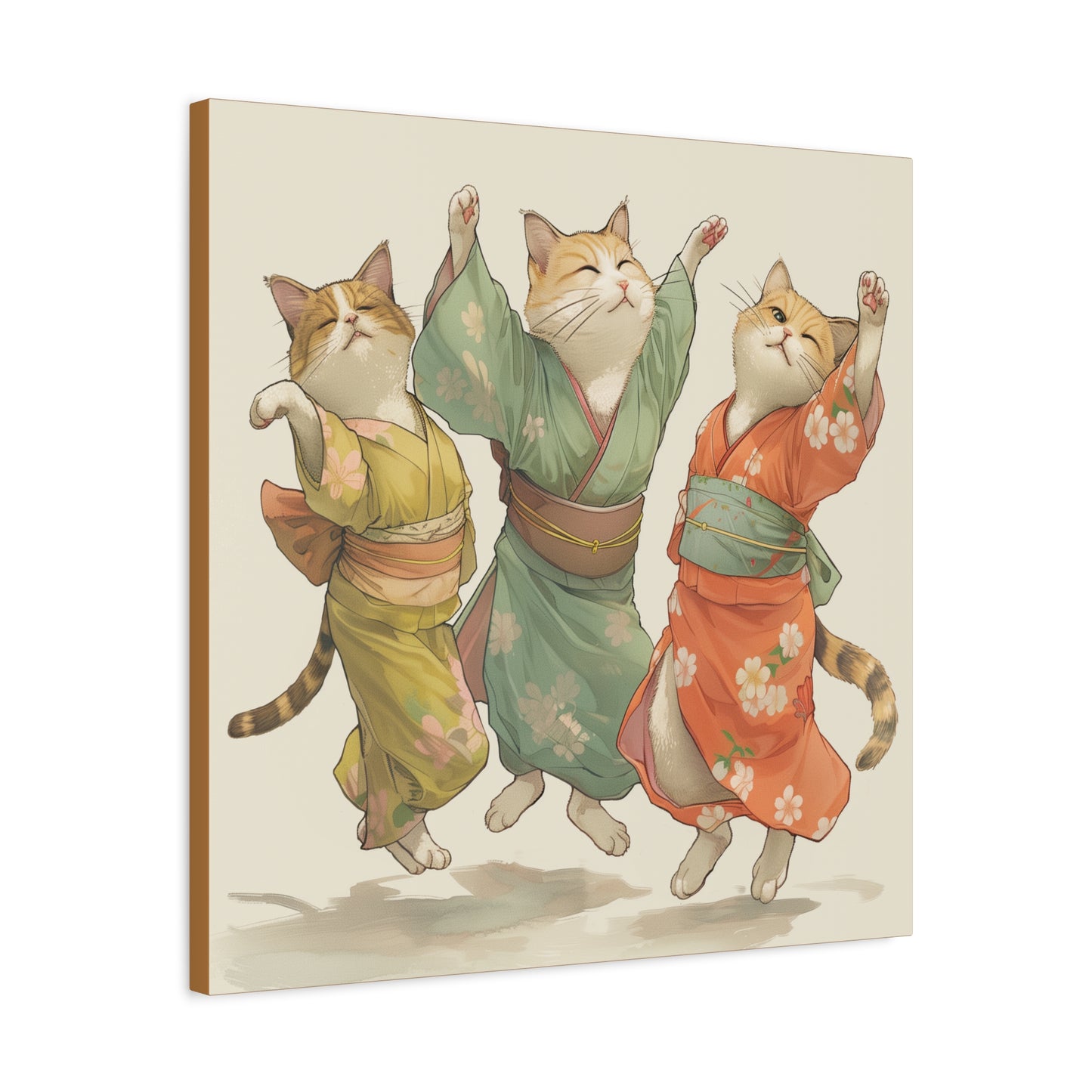 Cheery Cats Prancing - Wall Art Canvas - Home Décor