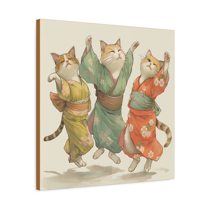 Cheery Cats Prancing - Wall Art Canvas - Home Décor