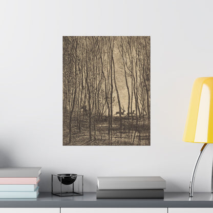 Deer Running Through Woods Nature Fine Art Print