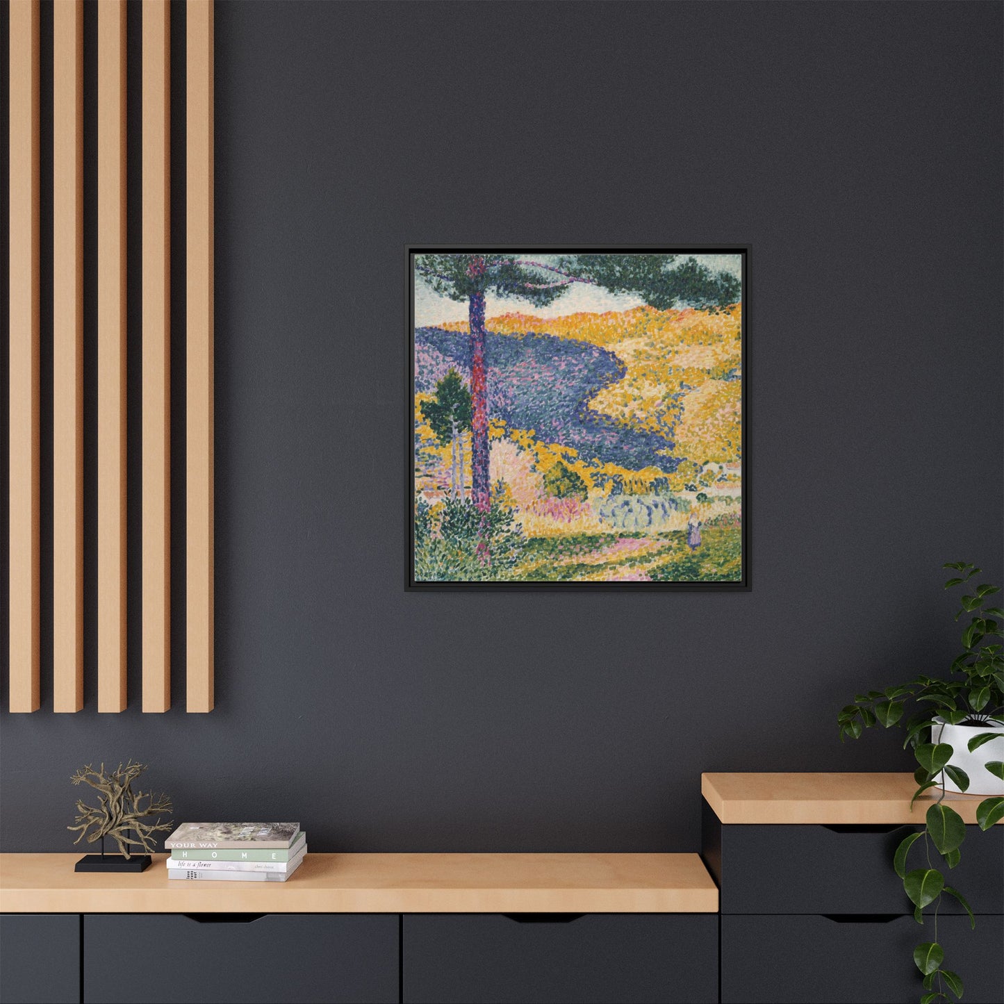 Valley with Fir Shade on the Mountain - Museum Collection - Framed Canvas Print